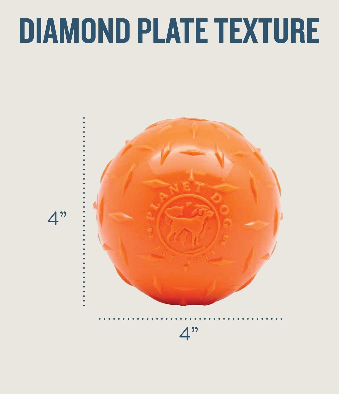 Planet Dog Orbee-Tuff Diamond Plate Orange Treat-Dispensing Dog Toy, Large