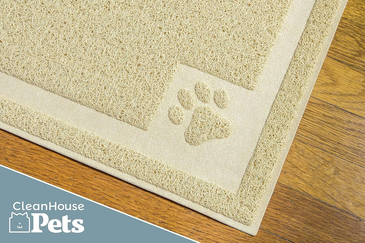 Cat Litter Mat by (XL Size: 36"X24") - Non-Slip, Durable, Easy to Clean, Water Resistant - Eliminates Litter Tracking, Soft on Kitty Paws, Scatter Control, Covered Litter Box Mat