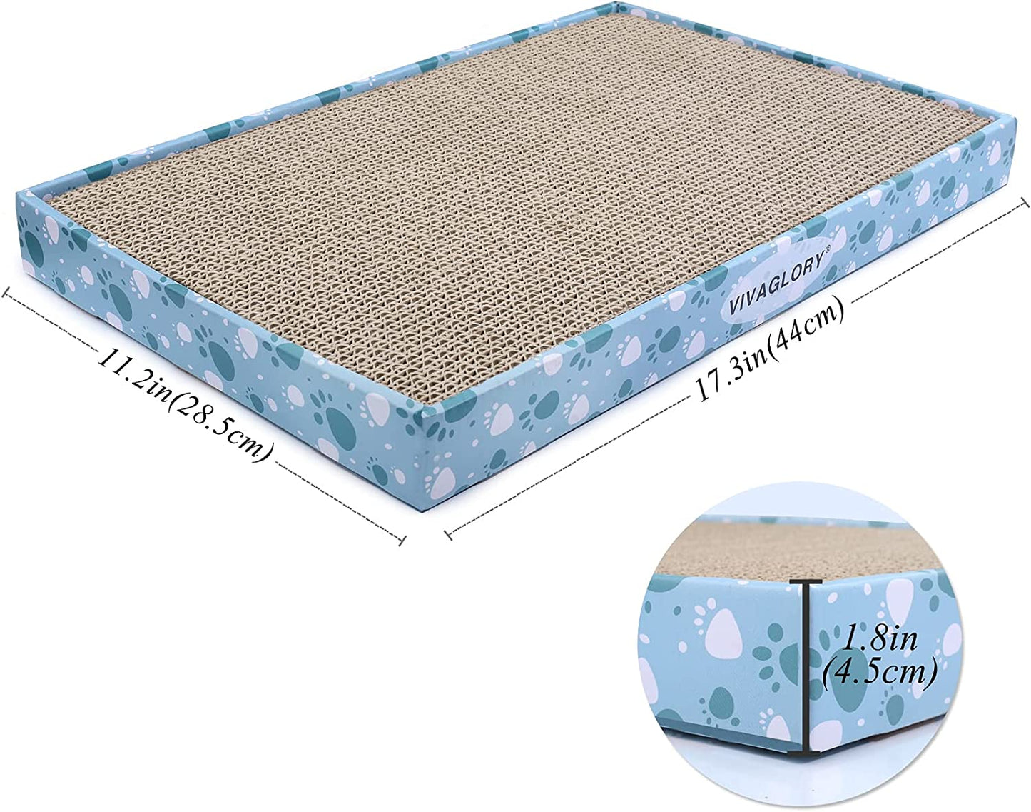 Cat Scratcher & Pads, Reversible Scratching Board for Indoor Cats, Cardboard, Catnip Included, 3 Pack, Extra Wide