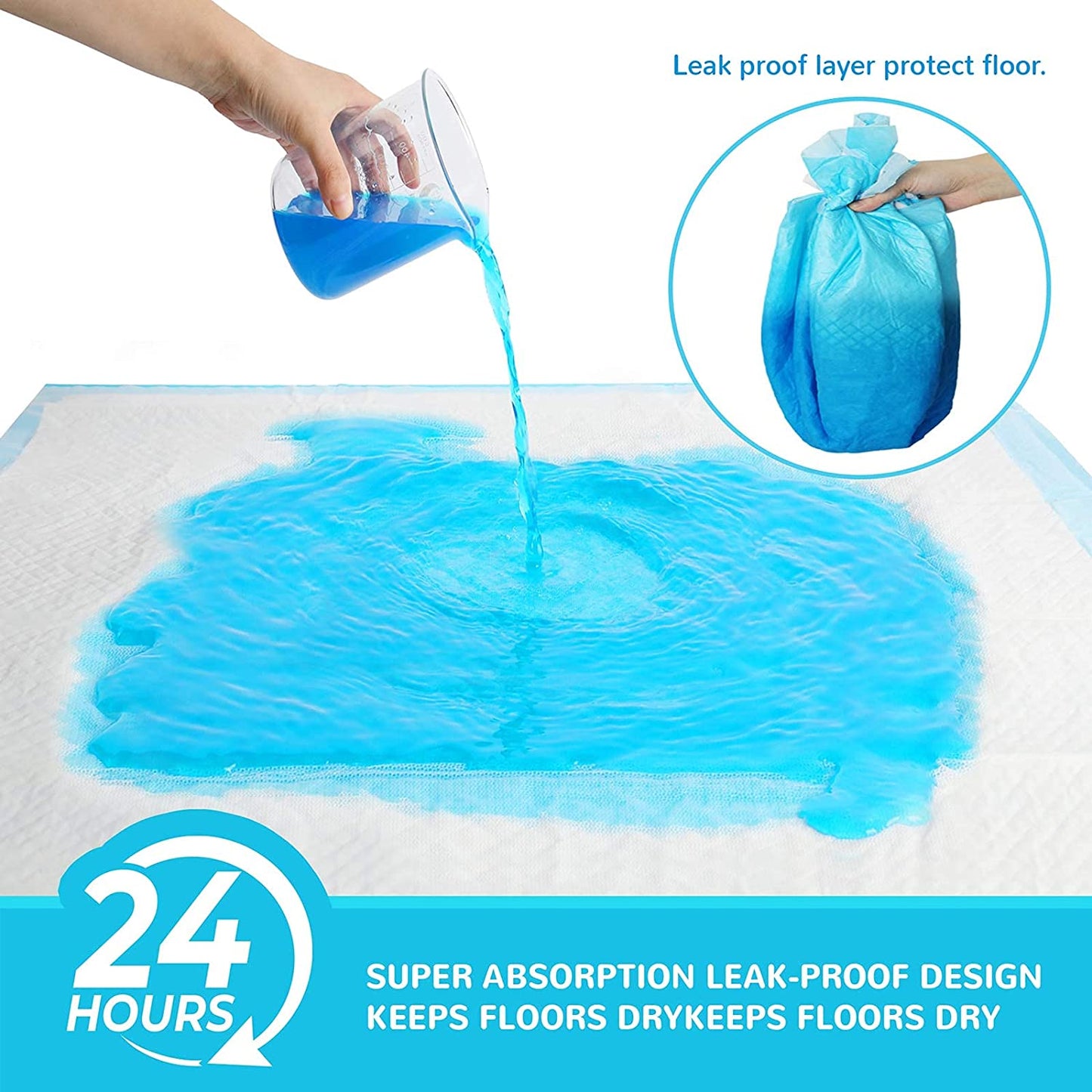 120-Count Extra Large Dog Pee Pads - Super Absorbent and Leak-Proof Disposable Potty Training Pads for Dogs, 28x34 Inches (Blue)
