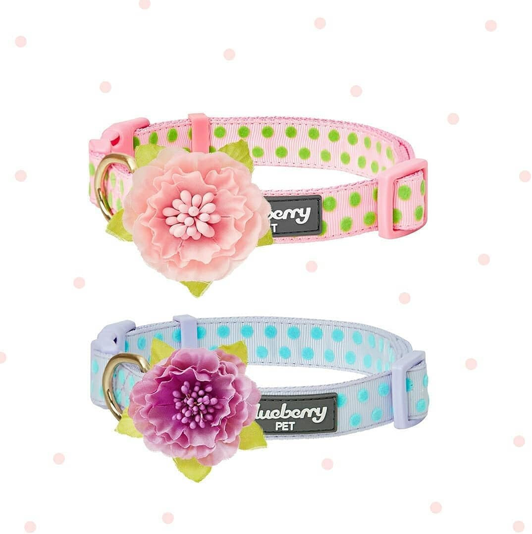 Get the Paw-sitively Adorable Adjustable Pink Polka Dot Dog Collar with Silk Flower - Perfect for Your Stylish Pup! 🌸🐶✨