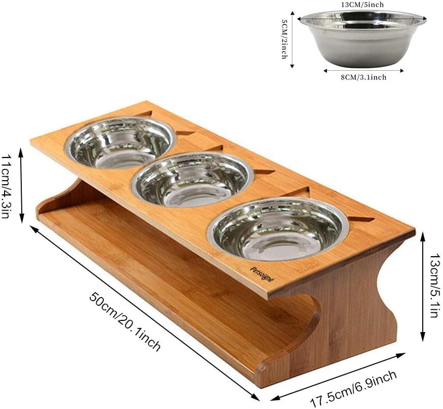 Elevate Your Pet's Dining Experience with Our Modern Raised Bowls and Bamboo Stand – Perfect for Dogs and Cats!