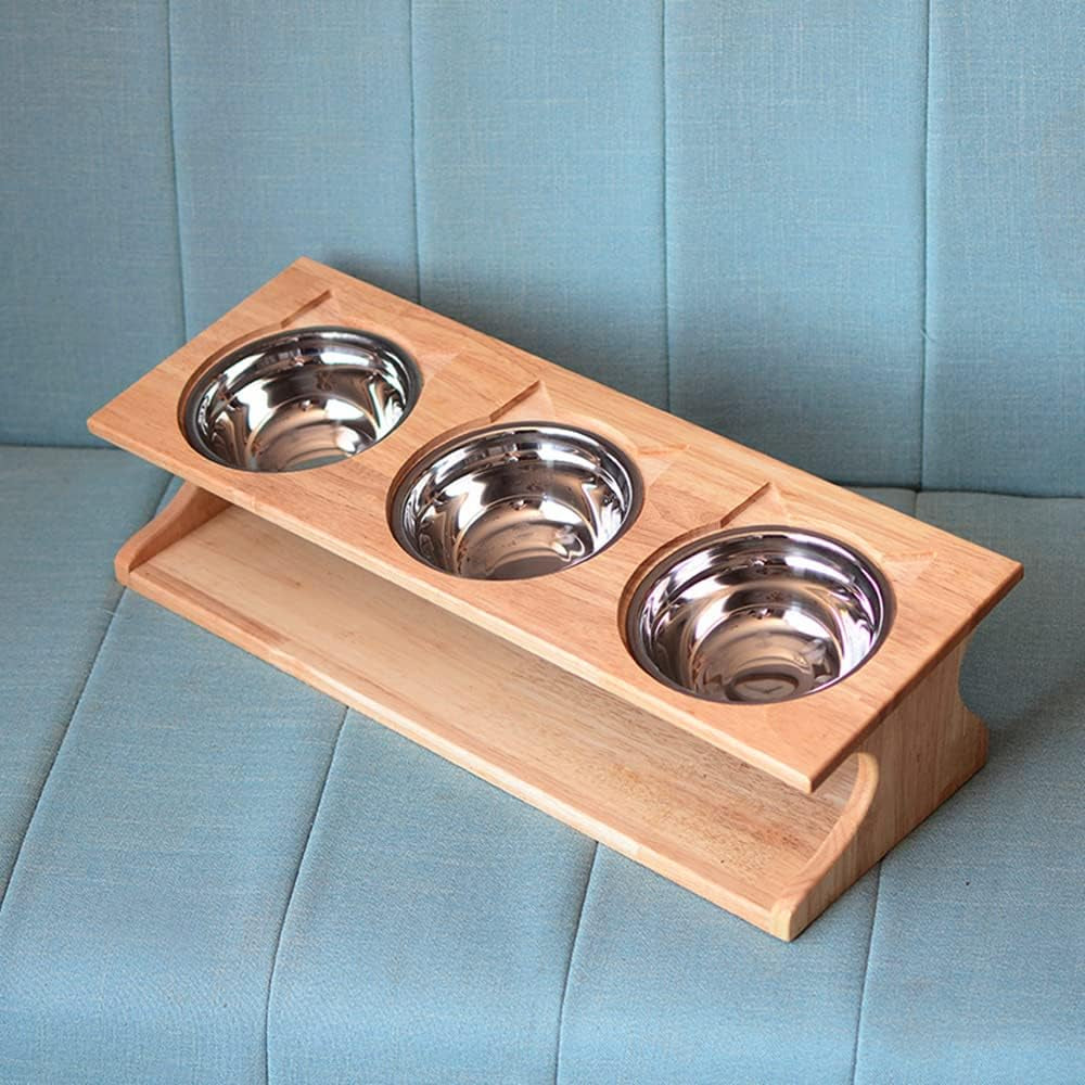 Elevate Your Pet's Dining Experience with Our Modern Raised Bowls and Bamboo Stand – Perfect for Dogs and Cats!