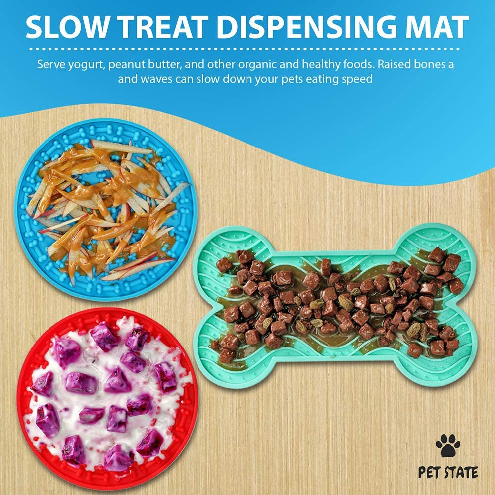 Ultimate Dog Lick Pad Set - 3 Pack Boredom & Anxiety Reliever for Bath Time with Strong Suction - Perfect for Peanut Butter Treats!