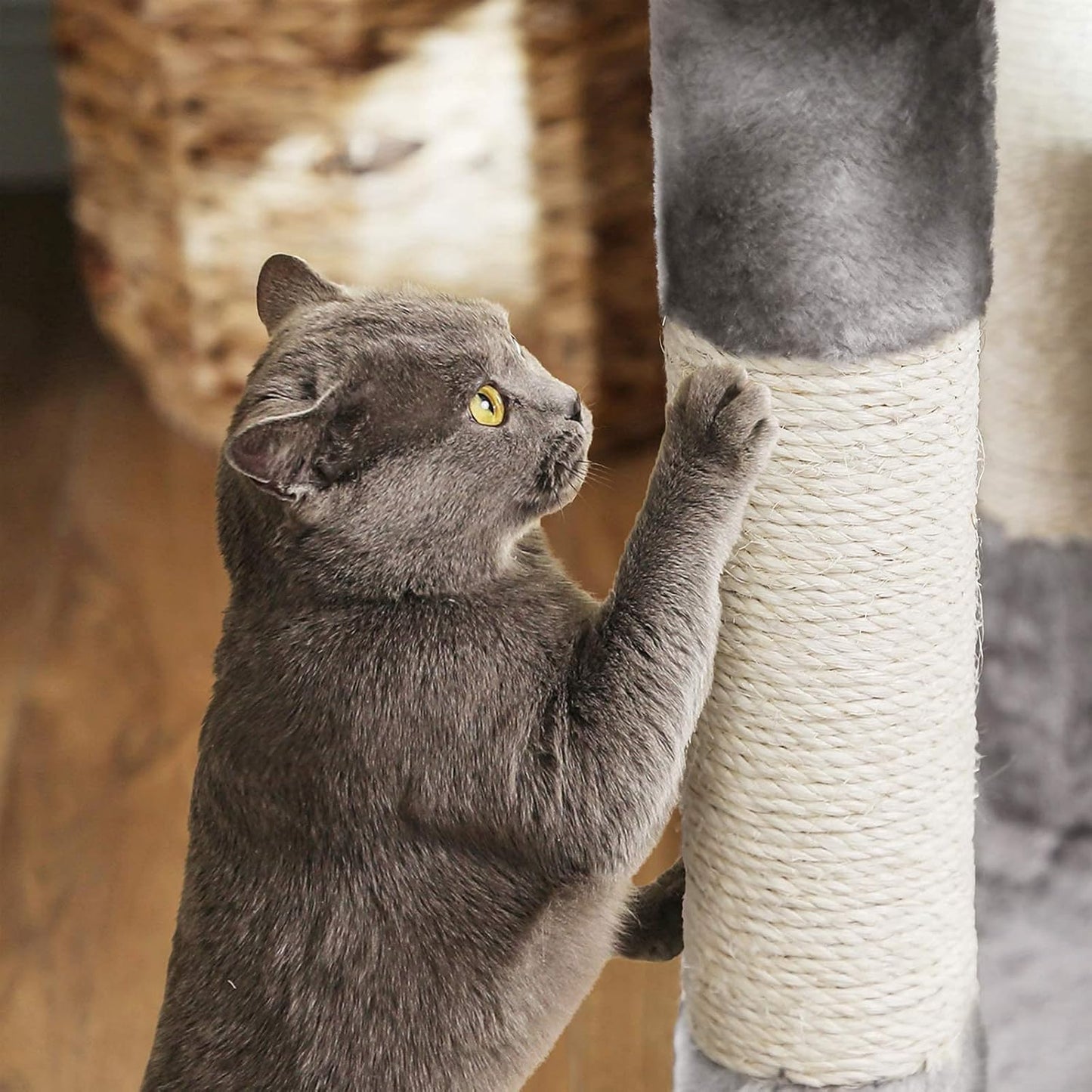 47.2-Inch Cat Tree and Tower with Scratching Posts in Light Gray UPCT80W