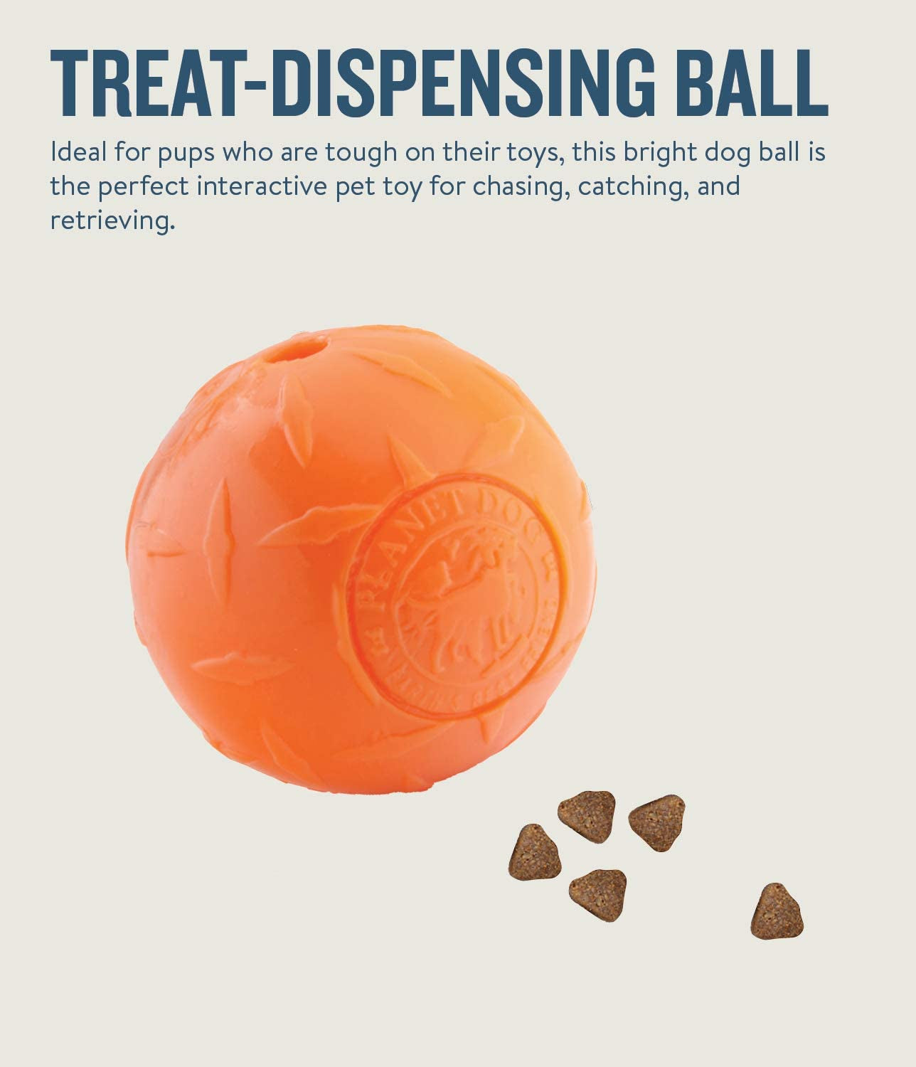 Planet Dog Orbee-Tuff Diamond Plate Orange Treat-Dispensing Dog Toy, Large