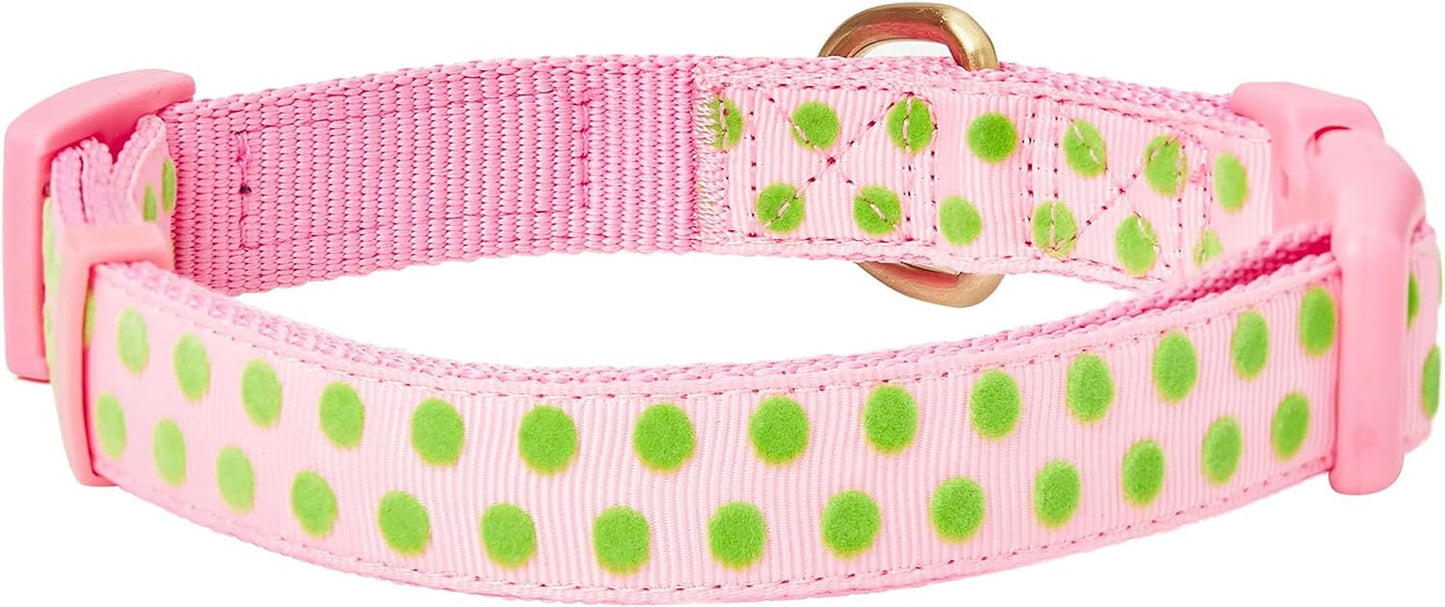 Get the Paw-sitively Adorable Adjustable Pink Polka Dot Dog Collar with Silk Flower - Perfect for Your Stylish Pup! 🌸🐶✨
