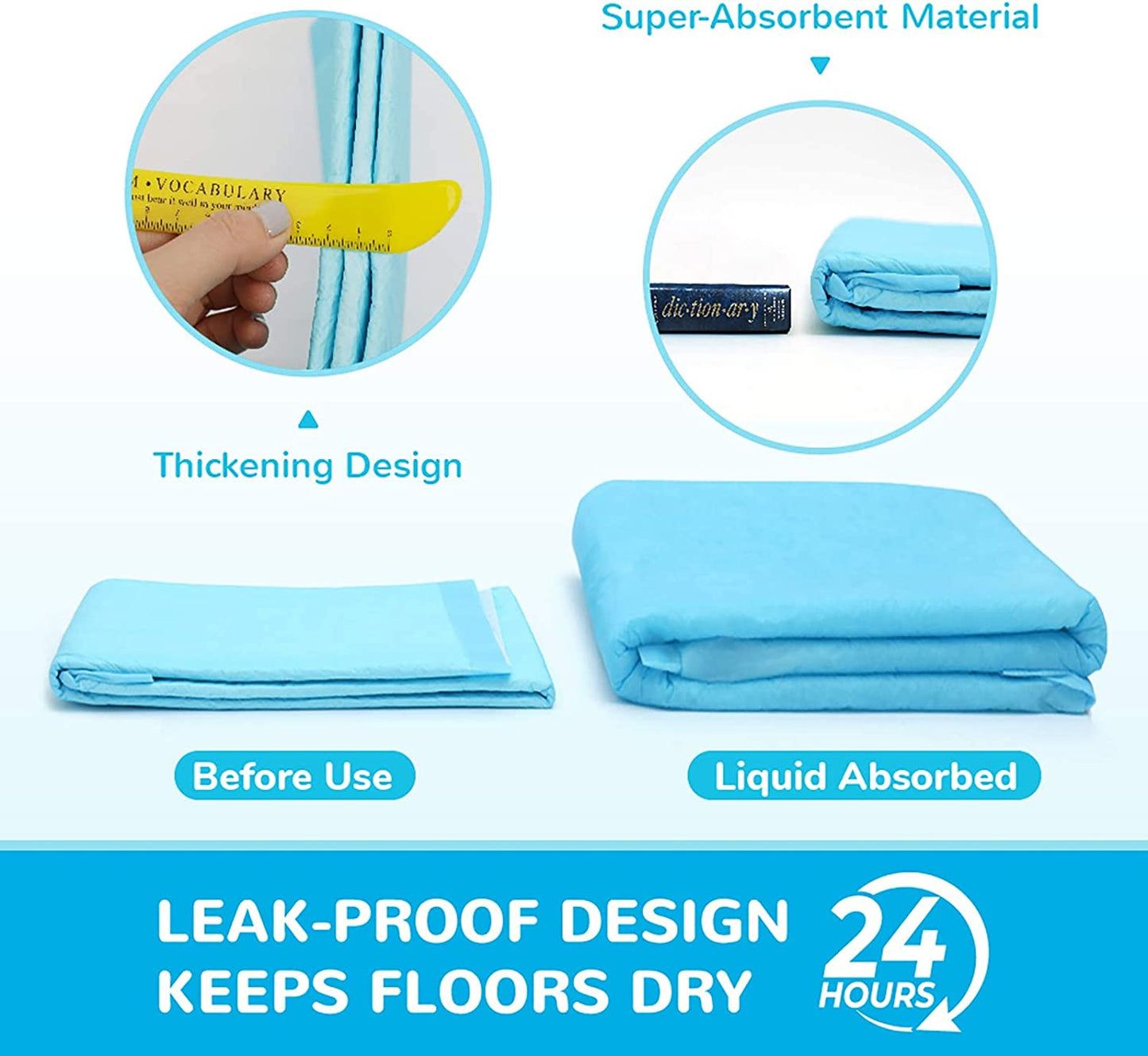 120-Count Extra Large Dog Pee Pads - Super Absorbent and Leak-Proof Disposable Potty Training Pads for Dogs, 28x34 Inches (Blue)