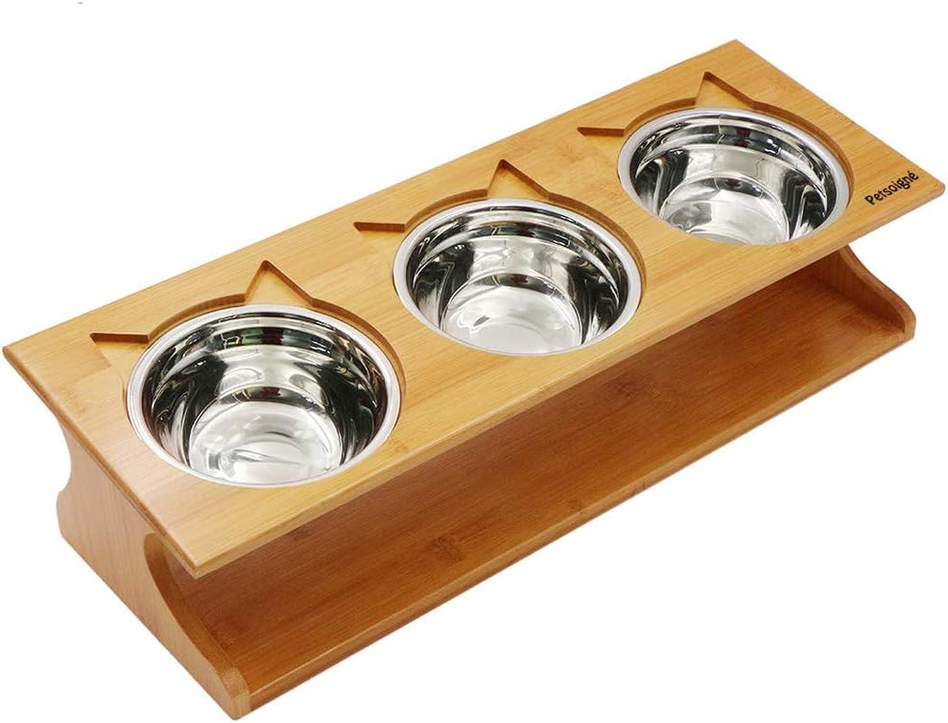 Elevate Your Pet's Dining Experience with Our Modern Raised Bowls and Bamboo Stand – Perfect for Dogs and Cats!