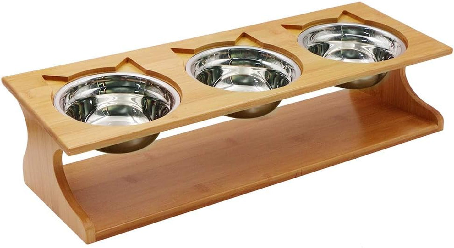 Elevate Your Pet's Dining Experience with Our Modern Raised Bowls and Bamboo Stand – Perfect for Dogs and Cats!