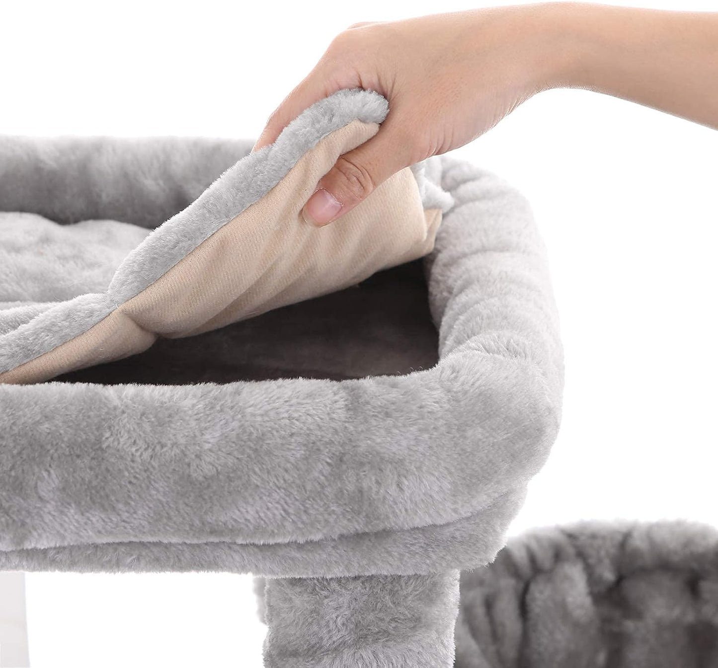 47.2-Inch Cat Tree and Tower with Scratching Posts in Light Gray UPCT80W