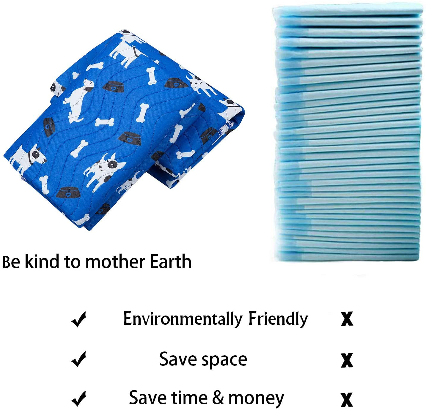 Yangbaga Washable Pee Pad for Dogs, 36X64In Extra Large Non Slip Puppy Pad, Extra Thick Whelping Pad with Great Urine Absorption, Odor Control Training Pad (16 * 23.6 In(Pack of 4))