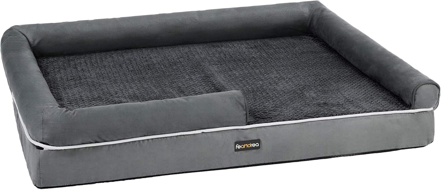Orthopedic Dog Bed with Memory Foam, Removable Cover, 44 x 34 x 7.9 Inches, Dark Gray UPGW068G01
