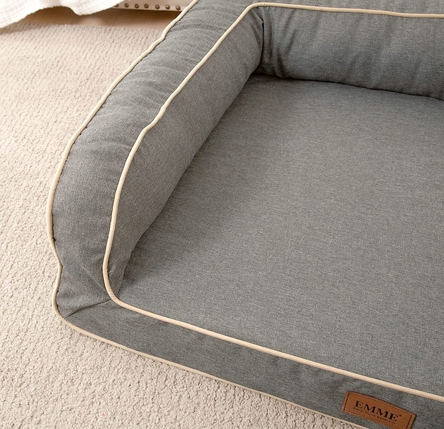 Revolutionary Orthopedic Dog Sofa Bed - Luxurious Egg Foam Mattress & Removable Linen Cover in Grey (Small) for Ultimate Doggy Comfort!