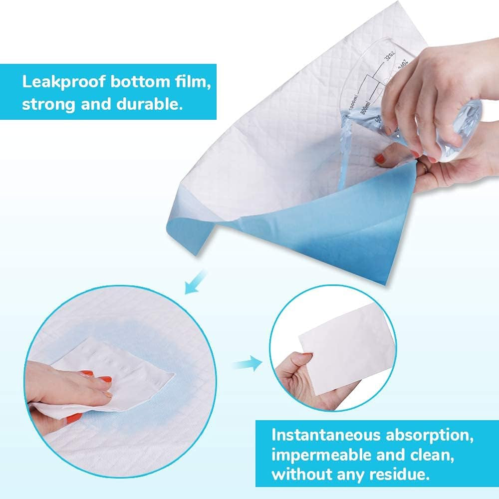 120-Count Extra Large Dog Pee Pads - Super Absorbent and Leak-Proof Disposable Potty Training Pads for Dogs, 28x34 Inches (Blue)