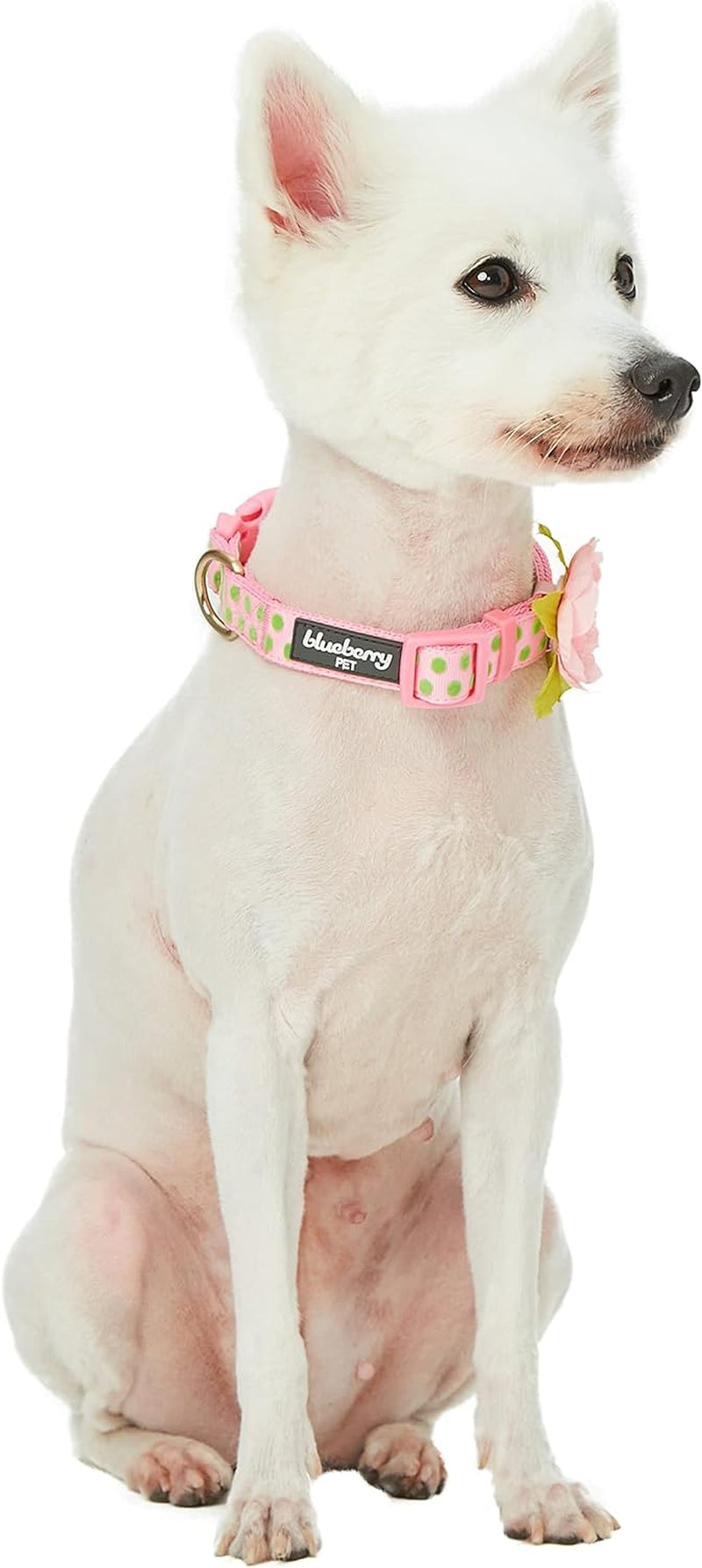 Get the Paw-sitively Adorable Adjustable Pink Polka Dot Dog Collar with Silk Flower - Perfect for Your Stylish Pup! 🌸🐶✨