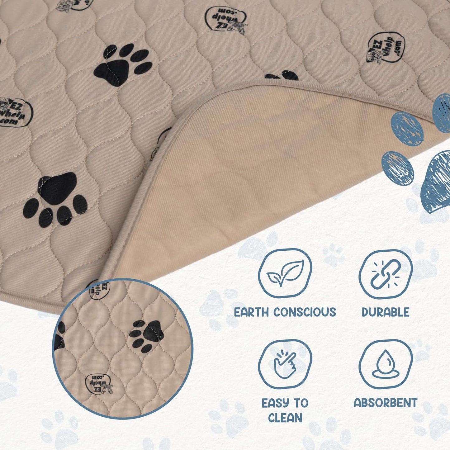 Mess? Paws-itively Gone! 🐾 Snag Our 2-Pack of Reusable Dog Pee Pads – Washable, Waterproof & Whelping-Approved!🐶💧 Sizes: 16.5x19.5 Inches with Rounded Corners for Furry Comfort!✨