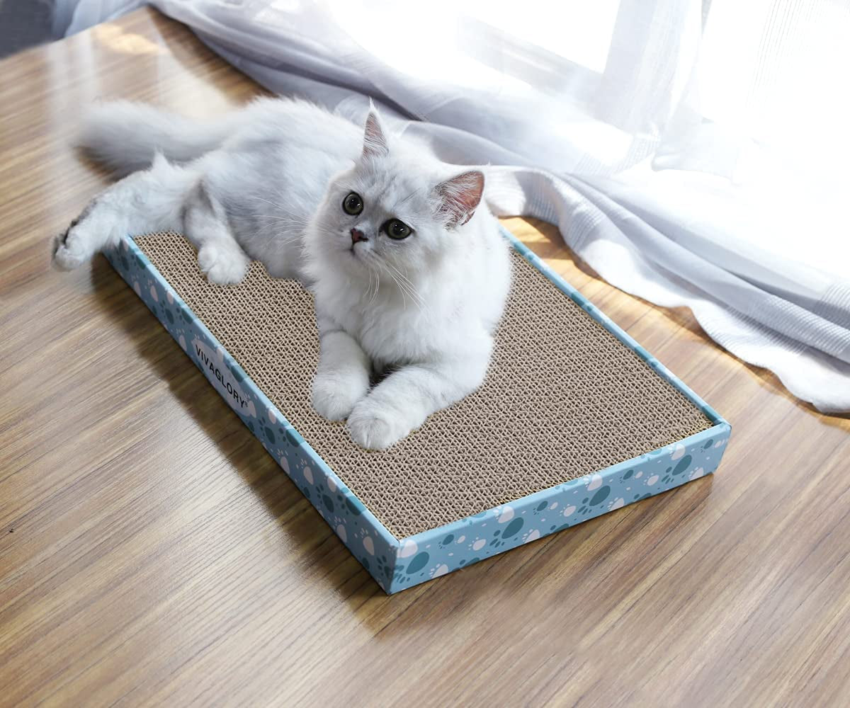Cat Scratcher & Pads, Reversible Scratching Board for Indoor Cats, Cardboard, Catnip Included, 3 Pack, Extra Wide