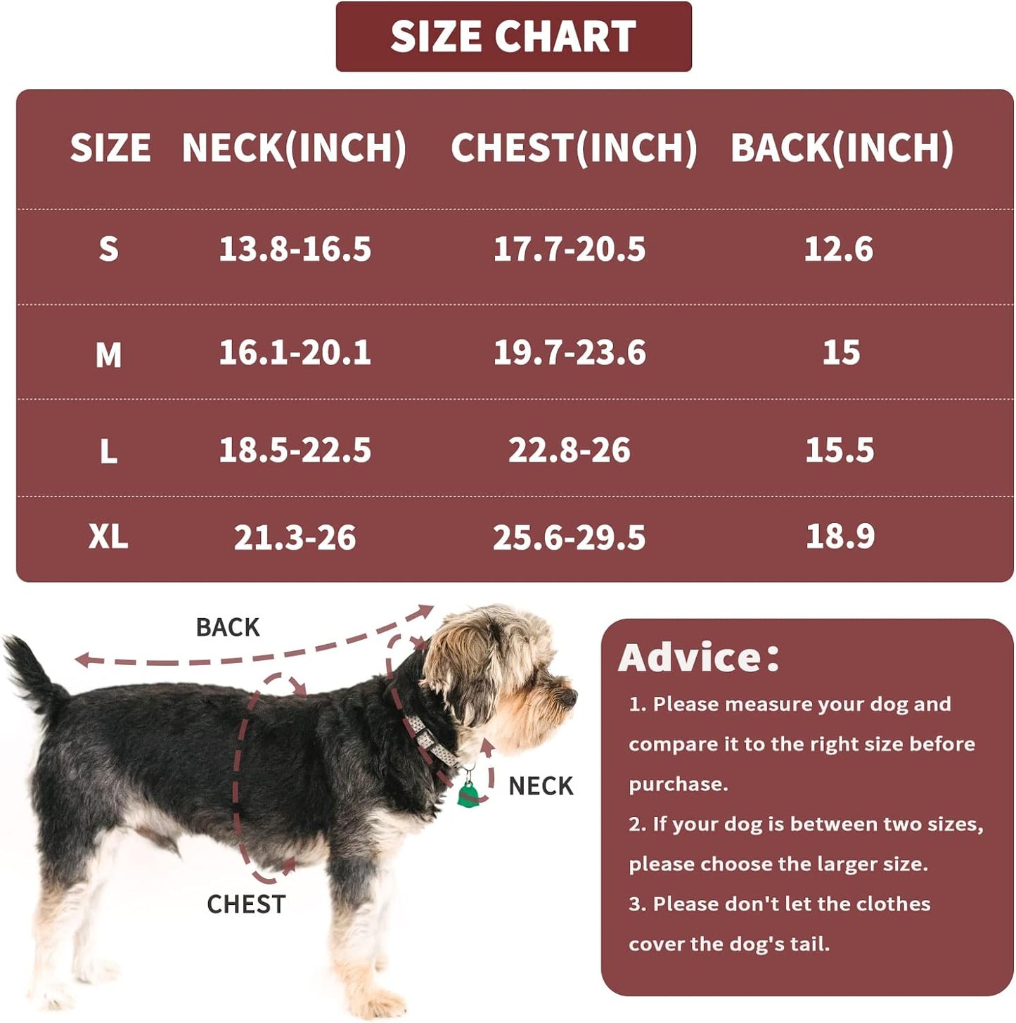 FAIRWIN Dog Coats for Medium Dogs Jackets for Medium Dogs Pet Clothes for Medium Dog Cold Weather Coats Medium Dog Sweater Dog Apparel & Accessories Dog Winter Coat Dog Snow Jacket (Red, Medium)