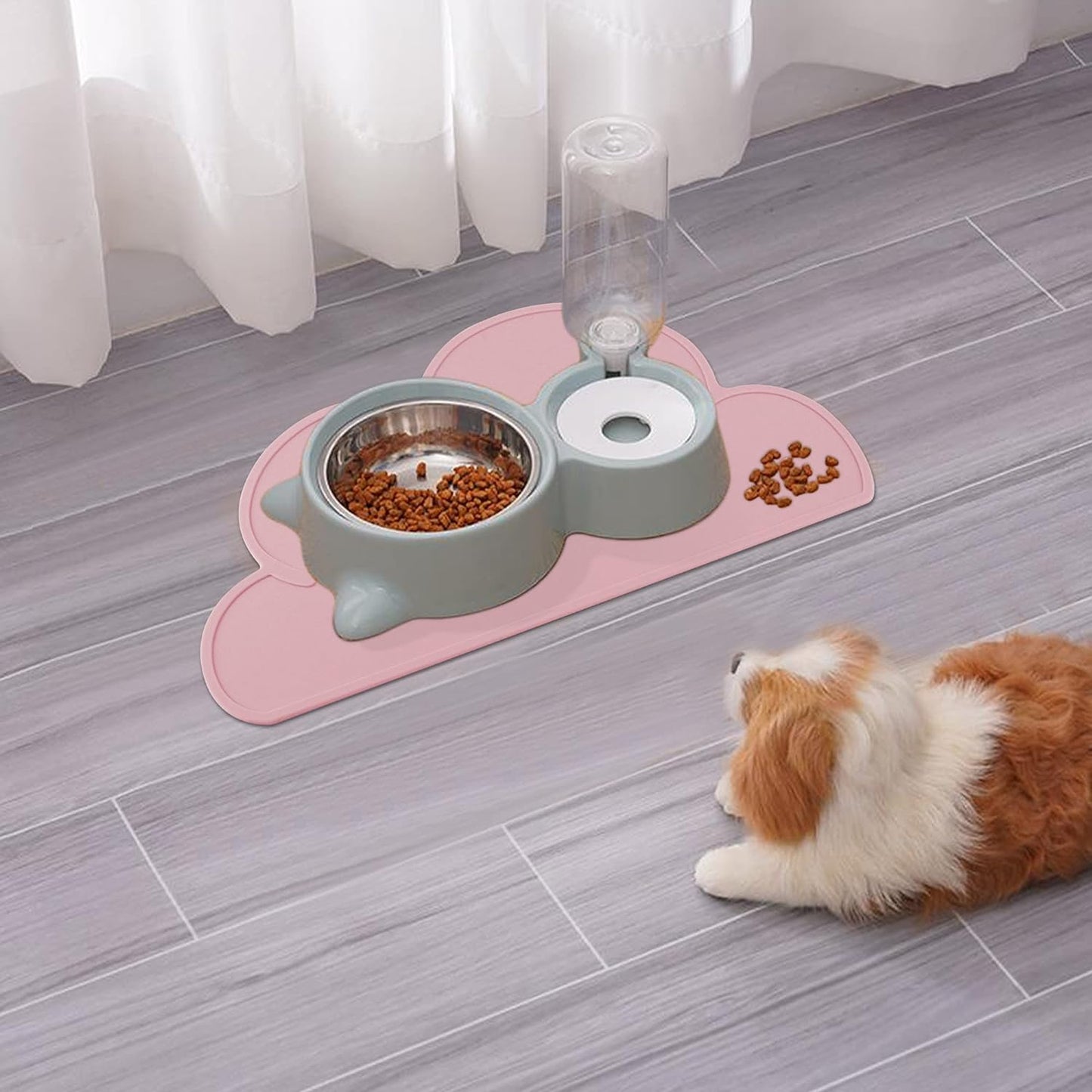 Designster Pet Food Mats–Dog Cat Feeding Mat Top Grade Cloud Silicone Pad Anti-Slip Waterproof Anti-Slip Bowl Placemat (Lilac)