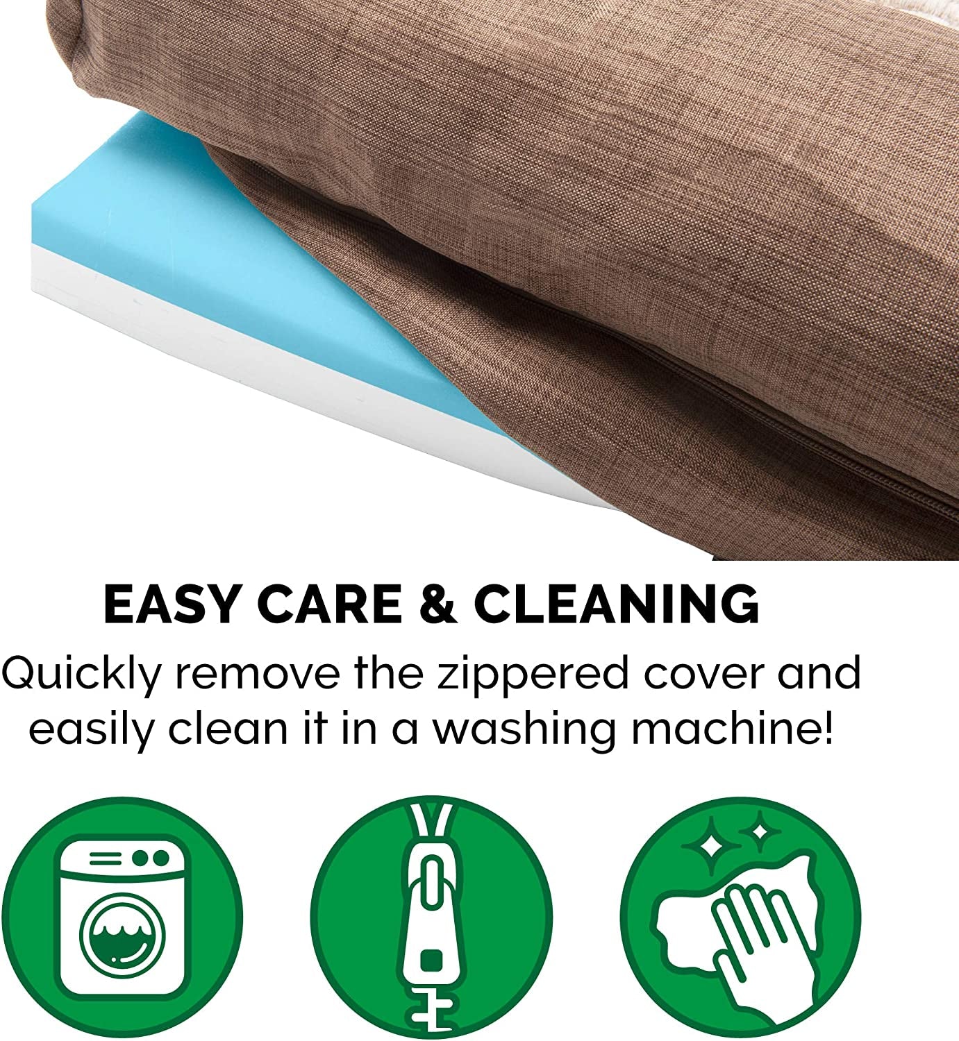 Furhaven Cooling Gel Dog Bed for Large/Medium Dogs W/ Removable Bolsters & Washable Cover, for Dogs up to 55 Lbs - Luxe Faux Fur & Performance Linen Sofa - Woodsmoke, Large