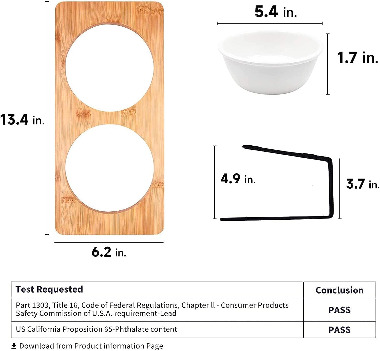 Stylish Elevated Cat & Small Dog Bowls with Bamboo Stand - Perfect Feeding Solution! 🐾✨