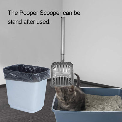 23-Inch Telescoping Stainless Steel Cat Litter Scoop with Extended Handle - Ideal for Cats and Dogs
