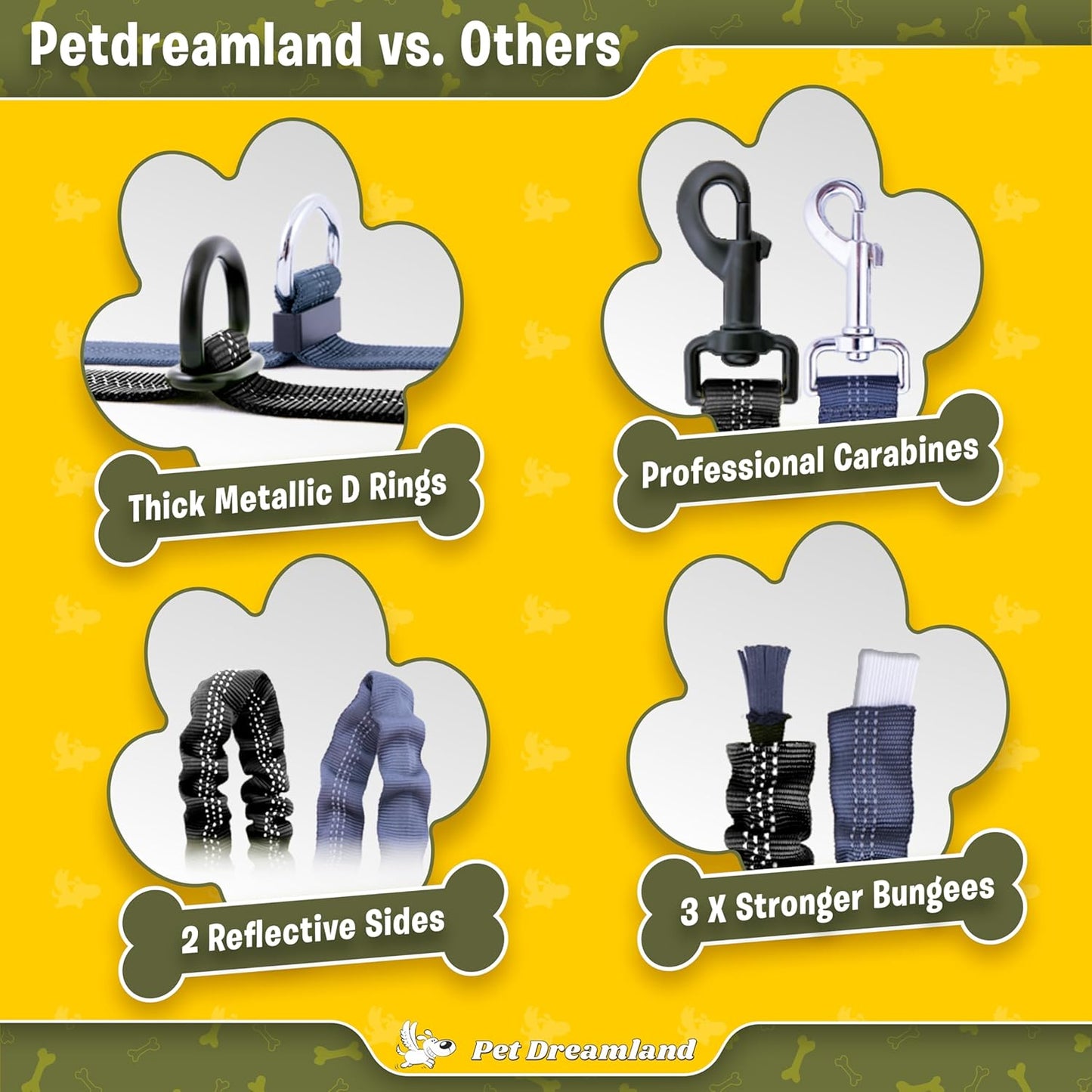 Pet Dreamland Exquisite Hands Free Double Leash for Two Dogs No Tangle. Premium Quality & Versatile Running Your Two Large Dogs. You Will Absolutely Love This Amazing Dual Dog Leash (Black & Red)