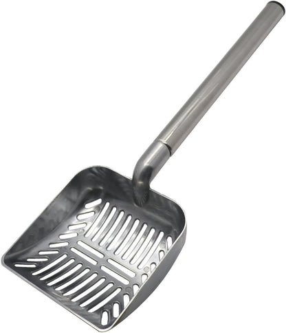 23-Inch Telescoping Stainless Steel Cat Litter Scoop with Extended Handle - Ideal for Cats and Dogs