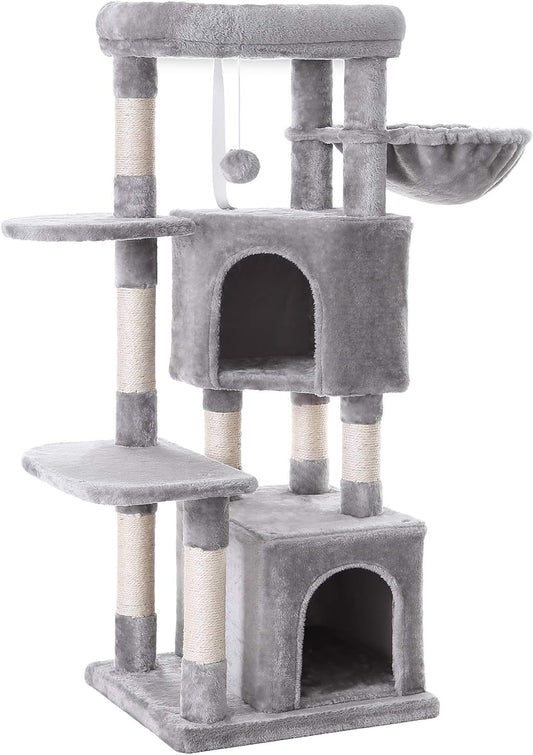 47.2-Inch Cat Tree and Tower with Scratching Posts in Light Gray UPCT80W