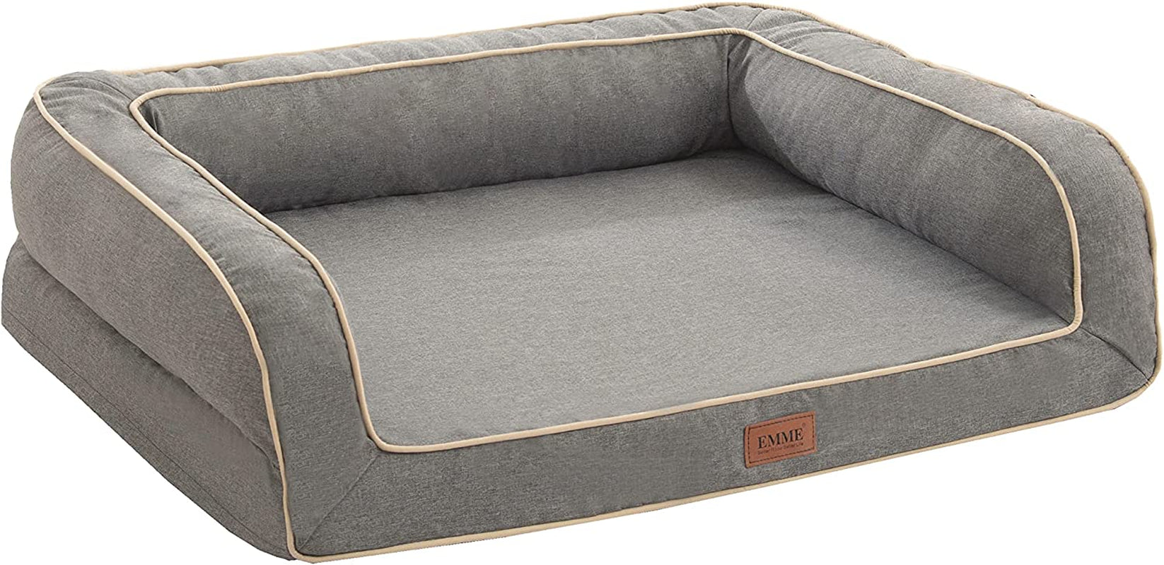 Revolutionary Orthopedic Dog Sofa Bed - Luxurious Egg Foam Mattress & Removable Linen Cover in Grey (Small) for Ultimate Doggy Comfort!