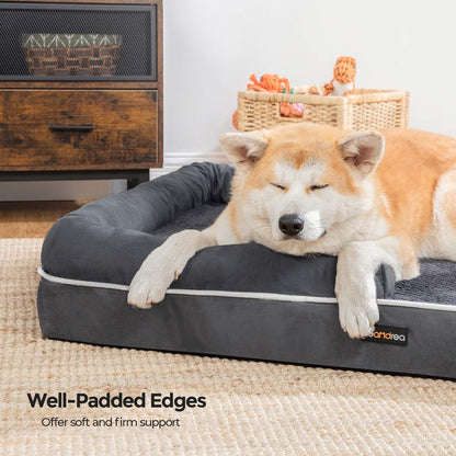 Orthopedic Dog Bed with Memory Foam, Removable Cover, 44 x 34 x 7.9 Inches, Dark Gray UPGW068G01