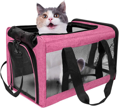 The Purrfect Travel Buddy: Large Rose Pet Carrier for Cats and Dogs Up to 25 Lbs - Collapsible & Comfy!