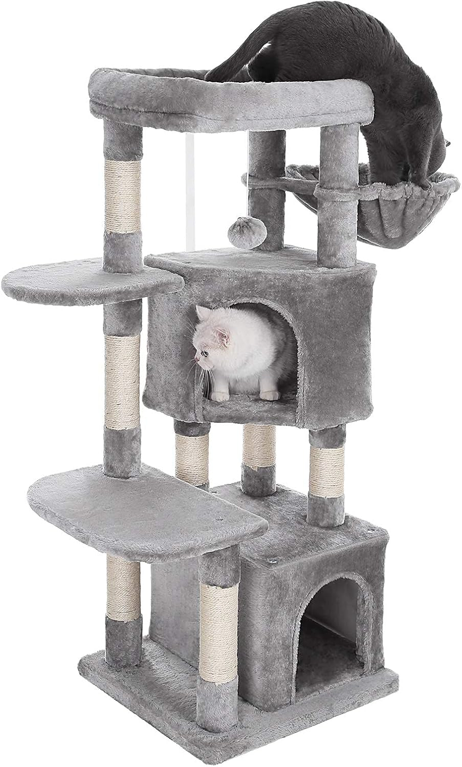 47.2-Inch Cat Tree and Tower with Scratching Posts in Light Gray UPCT80W