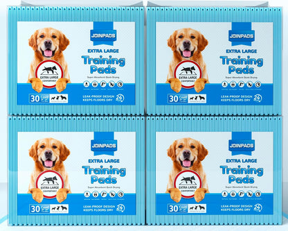 120-Count Extra Large Dog Pee Pads - Super Absorbent and Leak-Proof Disposable Potty Training Pads for Dogs, 28x34 Inches (Blue)
