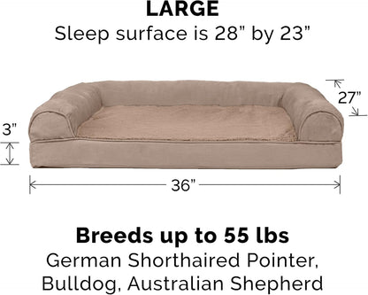 Upgrade your pup's comfort with our Orthopedic Dog Bed! Perfect for medium to large dogs (up to 55 lbs), featuring removable bolsters and a washable cover. Plush suede in Almondine! 🐾🛏️ #DogLovers #PetComfort