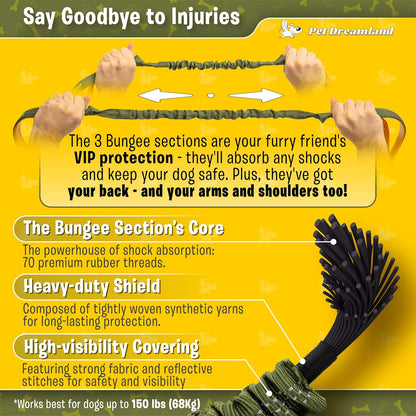 Pet Dreamland Exquisite Hands Free Double Leash for Two Dogs No Tangle. Premium Quality & Versatile Running Your Two Large Dogs. You Will Absolutely Love This Amazing Dual Dog Leash (Black & Red)