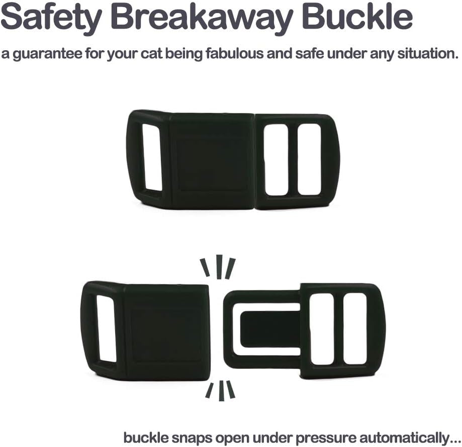 WAAAG Pet Supplies, Designer Collection Cat Collar, XXS, Pink, Aloha Hawaii Pattern, Safety Breakaway Buckle, Built-In Bell, Suitable for Small, Medium, Large Dogs and Cats