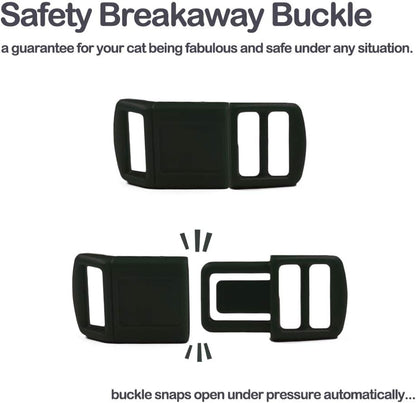 WAAAG Pet Supplies, Designer Collection Cat Collar, XXS, Pink, Aloha Hawaii Pattern, Safety Breakaway Buckle, Built-In Bell, Suitable for Small, Medium, Large Dogs and Cats