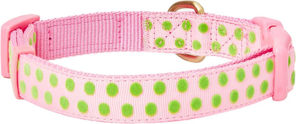 Get the Paw-sitively Adorable Adjustable Pink Polka Dot Dog Collar with Silk Flower - Perfect for Your Stylish Pup! 🌸🐶✨