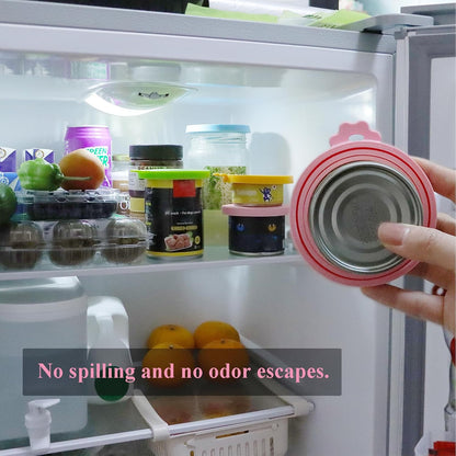 Food Can Lids, 4 Pcs Silicone Pet Food Can Covers for Dog & Cat Food, One Tin Cap Fit Most Standard Size Dog Cat Food Canned（Multicolor）…