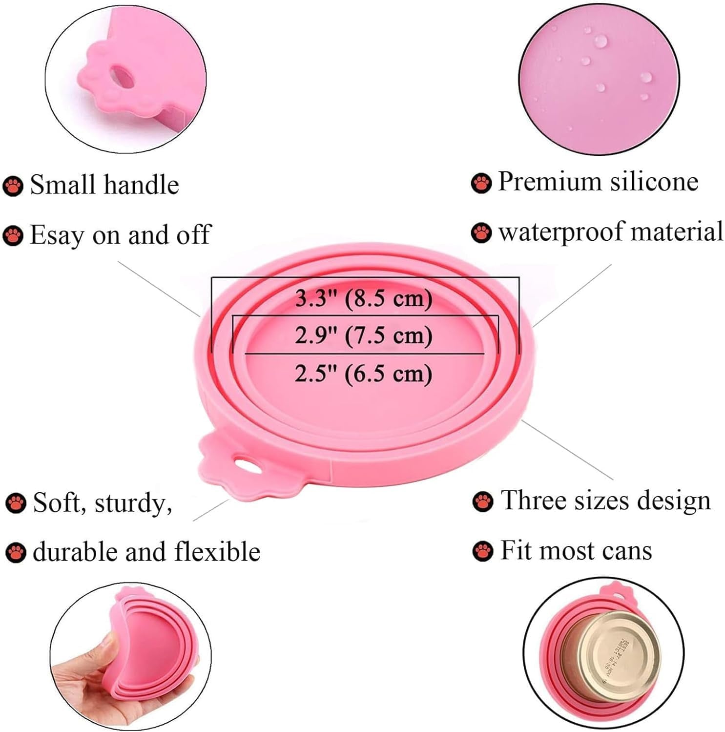 Food Can Lids, 4 Pcs Silicone Pet Food Can Covers for Dog & Cat Food, One Tin Cap Fit Most Standard Size Dog Cat Food Canned（Multicolor）…