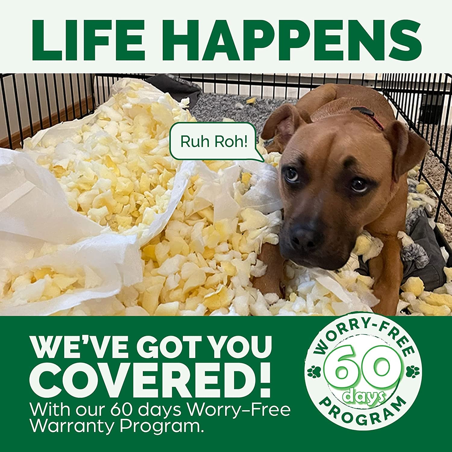 Furhaven Cooling Gel Dog Bed for Large/Medium Dogs W/ Removable Bolsters & Washable Cover, for Dogs up to 55 Lbs - Luxe Faux Fur & Performance Linen Sofa - Woodsmoke, Large