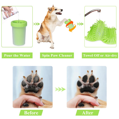 Dog Paw Washing Cup - 2 in 1 Green Foot Cleaner for Muddy Paws, Summer Pet Accessory and Equipment