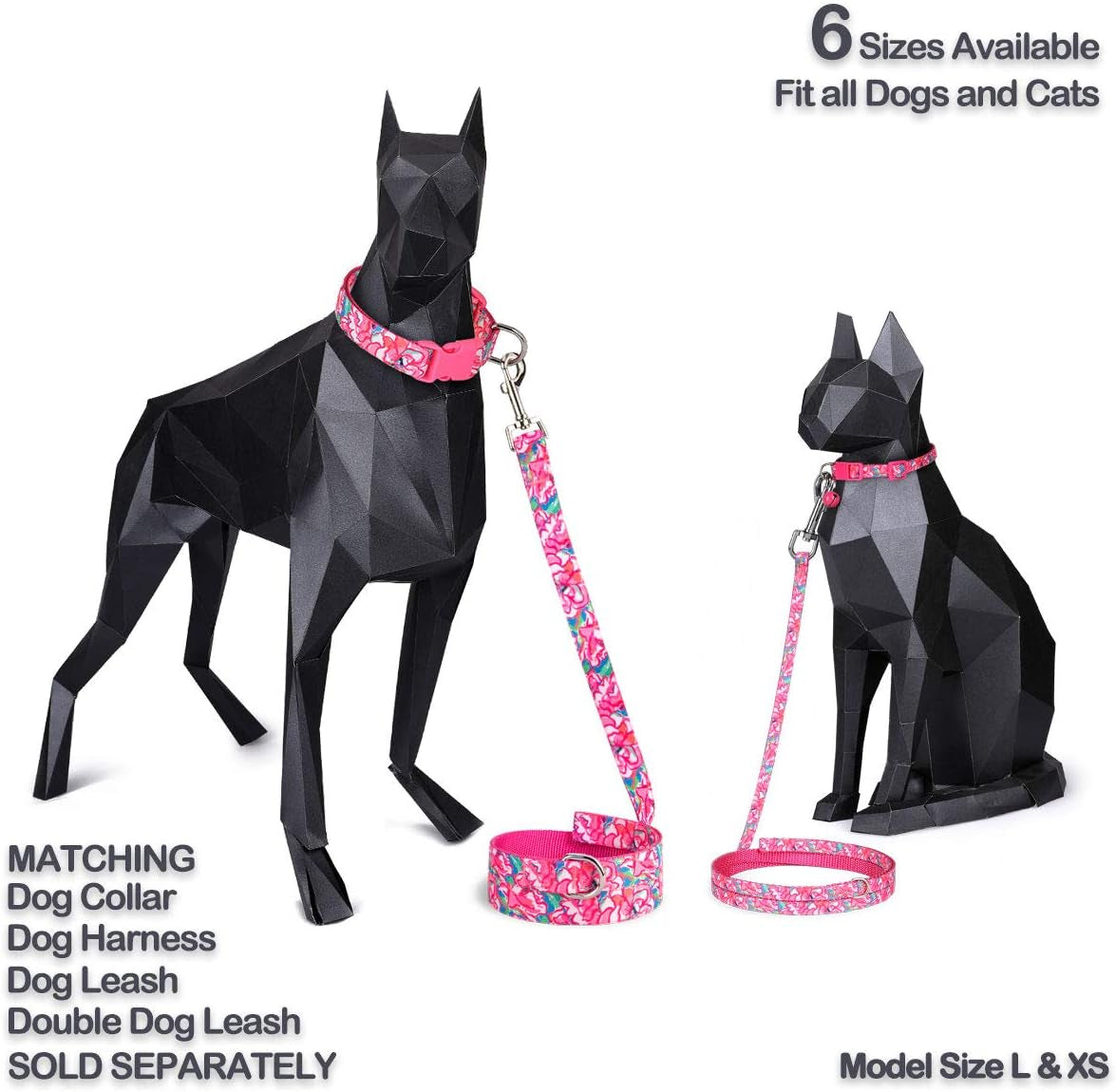 WAAAG Pet Supplies, Designer Collection Cat Collar, XXS, Pink, Aloha Hawaii Pattern, Safety Breakaway Buckle, Built-In Bell, Suitable for Small, Medium, Large Dogs and Cats