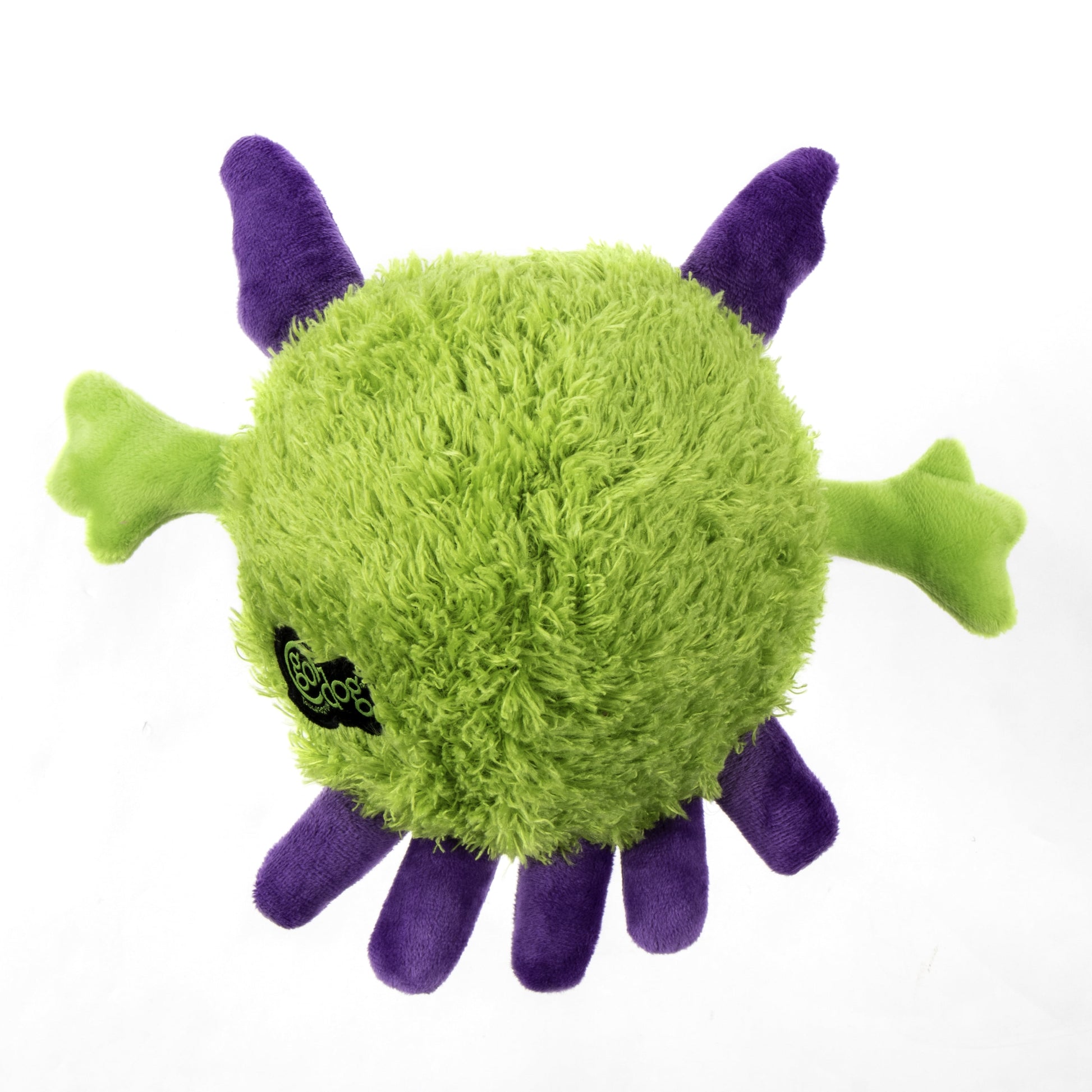 Playclean Germs Squeaky Plush Dog Toy with Odor-Eliminating Essential Oils, Chew Guard Technology - Purple, Large