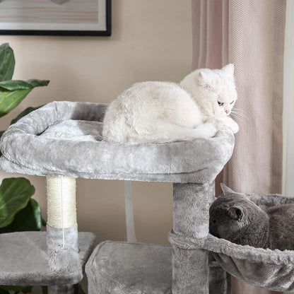 47.2-Inch Cat Tree and Tower with Scratching Posts in Light Gray UPCT80W