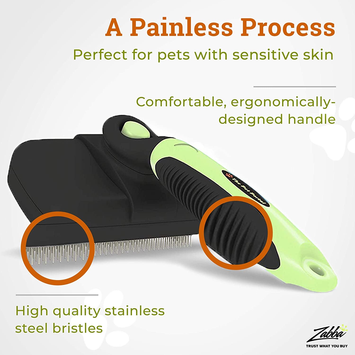 Self-Cleaning Slicker Brush for Long-Haired Dogs and Cats - Grooming and Deshedding Tool for Small Pets