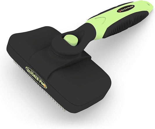 Self-Cleaning Slicker Brush for Long-Haired Dogs and Cats - Grooming and Deshedding Tool for Small Pets