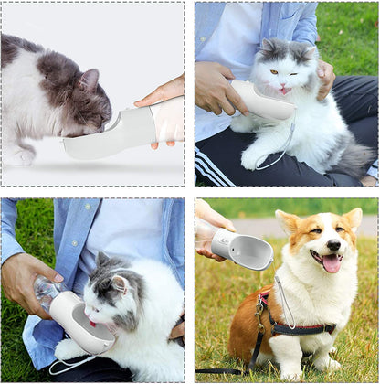 Welkin Portable Dog Water Bottle Pet Drinking Bottle Leak Proof Portable Puppy Water Bottle Dispenser and Cats Water Bottle for Walking Traveling Hiking (Silver/258Ml)